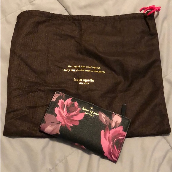 New Rare Kate Spade Wilson Road Rose Symphony Wallet with Dustbag